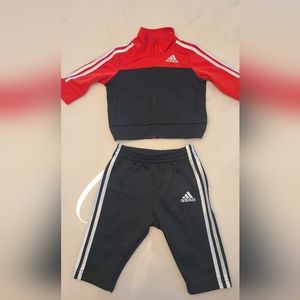 Adidas Baby Size 3 months Red/Black Tracksuit